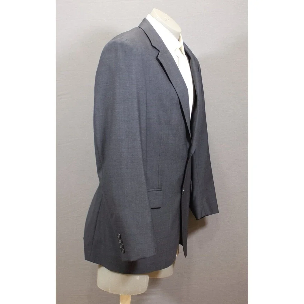 Jos a Bank 2 Piece Suit Mens  Blue 2 Btn Wool 41R Pleated Fronts 35" Waist - Picture 4 of 12